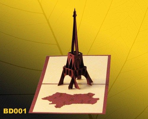 Eiffel 3d Greeting Cards