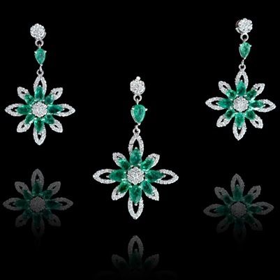 Green Stars Earring Set