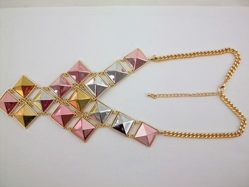 Square Shape Statement Necklace (KZN-5350)