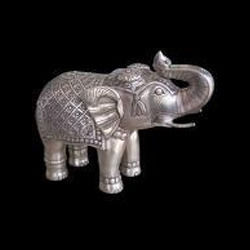 White Metal Elephant Statues