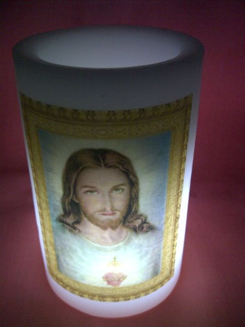 Jesus Wax LED Candle