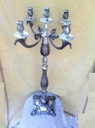 Modern Antique Silver Candle Holder