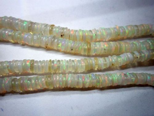 5mm Ethiopian Opal 16 Inch Tyre With Silver Clasp Beads