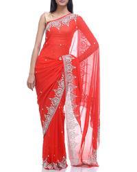 Stylish Chikan Embroidered Saree