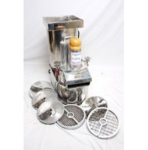 Vegetable Cutter - 300 kg/h Capacity, 1.5 H.P Motor, Stainless Steel Body - Includes 8 Versatile Blades