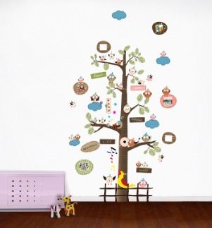 Cute Neighbourhood Family Tree Wall Sticker