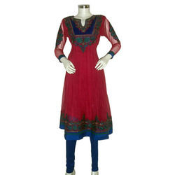 Printed Cotton Net Kurties