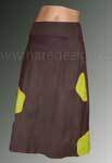 Brown With Green Patch Ladies Long Skirts