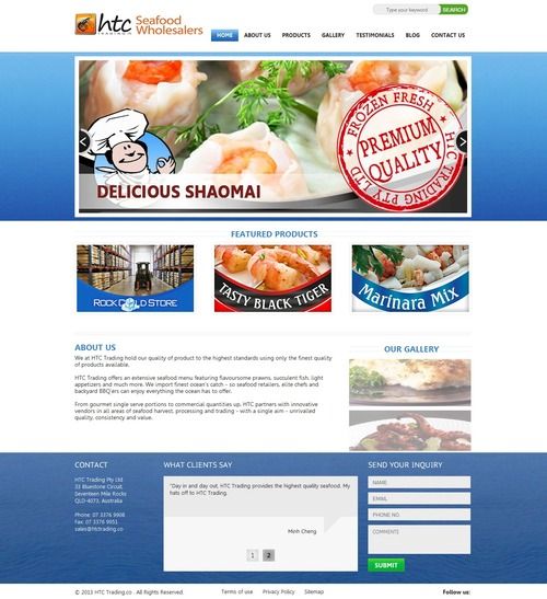 Seafood Products Website Development Service Application: Food