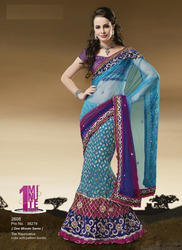 Lehenga Saree With Pattern Border