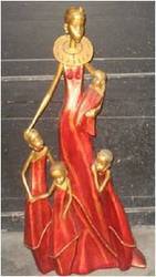 Resin African Lady Statue 