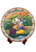 Krishna Radha Painted Marble Plate