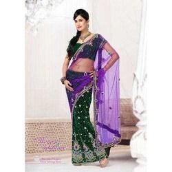 Designer Velvet Lehenga Saree