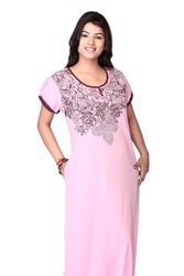 Ladies Designer Nighty - 100% Cotton Fabric, Elegant Patterns , Smooth Texture & Skin-Friendly Features