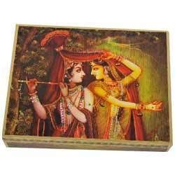 Radha Krishna Hand Painted Gift Box