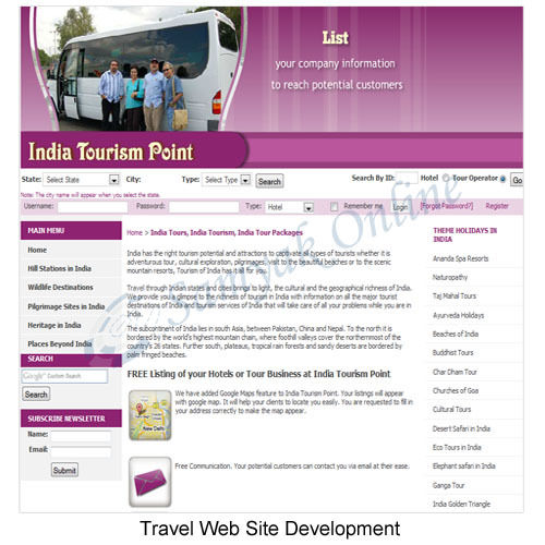 Travel Website Development Service