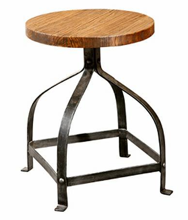 Iron And Wood Top Stool