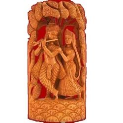 Wooden Radha Krishna Statue