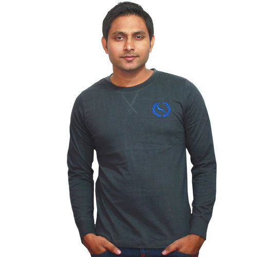 Dark Grey Round Neck T-Shirt