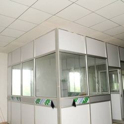 Aluminum Glass Partitions and Grid Ceiling