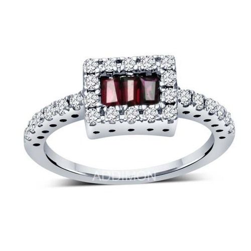 High on Style Diamond and Red Stone Ring