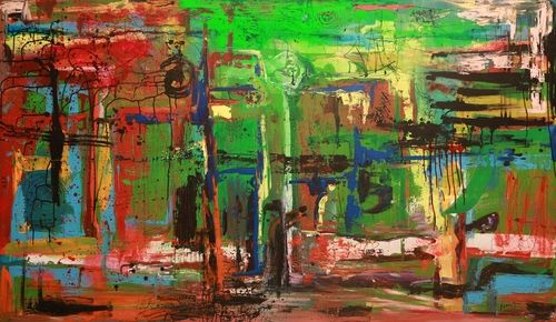 Large Abstract Mixed Painting