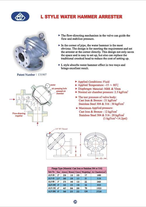 L Style Water Hammer Arrestors