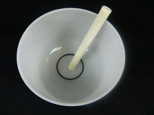 Chakra Frosted Quartz Singing Bowl With Mallet And O-Rings