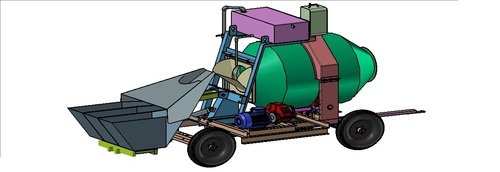 Mobile Batching and Mixing Machine - Steel Variable Dimensions | Electric Motor Mobile Mixing Easy Operation Durable Design