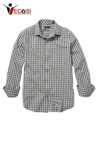 Silver And Black Men Checked Shirt