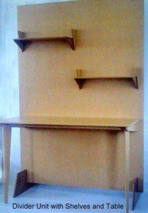 Room Divider Unit With Shelves And Table