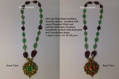 Trendy Kundan Meena Antique Necklace