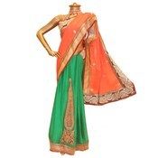 Deep Rust Faux Crepe Saree