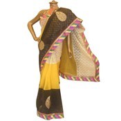 Green Color Tussar Silk Lucknowi Chikankari saree with blouse - Maana  Creation - 3024761