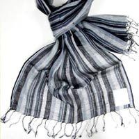 Silver Ladies Linen Scarves