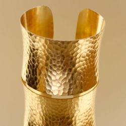 Hammered Concave Brass Cuff Bracelet