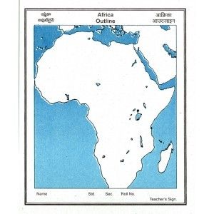 blank physical map of africa