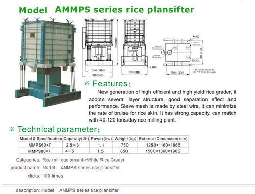 Rice Plan Sifter (Model AMMPS Series)