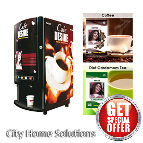 Coffee And Tea Vending Machine - 320x470x650 mm | Micro Processor Controlled, Quick Start Up, Aesthetic Design, Dispensing Rate 4 Cups Per Minute