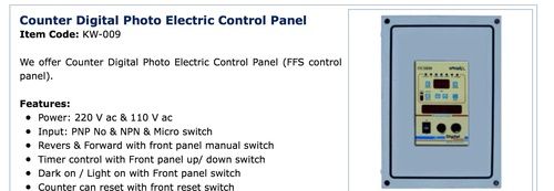 Counter Digital Photo Electric Control Panel