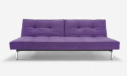 Purple Leather Textile Sofa Bed