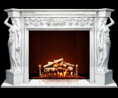 White Marble Fire Place