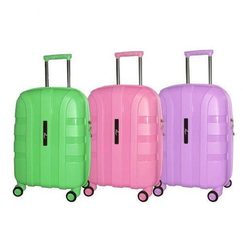 3pcs Travel Pp Injection Zipper Suitcase Set With 8 Wheels And Tsa Lock