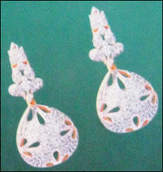 Fancy Cut Silver Earring