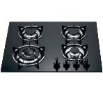 Built-In Hob - 590x510mm | 8mm Black Glass Top Panel, High-Quality Aluminum Valve, Metal Knob, AC Ignition