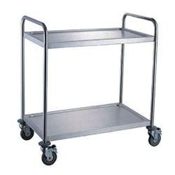 2 Tier Trolley - Durable Steel, Space-Saving Design | High-Grade Raw Material Construction