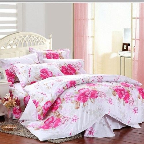 Flower Design Four Pieces Bedclothes