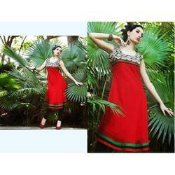 Party Wear Red Anarkali Kurtis