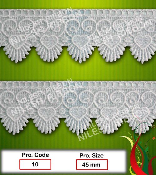 White Polyester GPO Lace, For Ladies Garment, Fabric Type: Chemical Lace at  Rs 20.00/meter in Surat