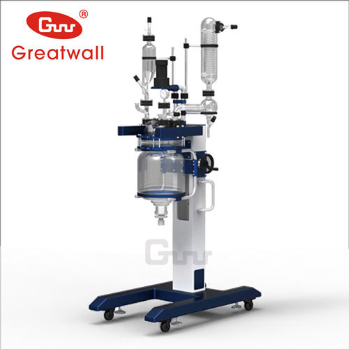 20L Manual Elevation Two-Layer Borosilicate Glass Reactor GR-20L By Zhengzhou Greatwall Scientific Industrial And Trade Co., Ltd.